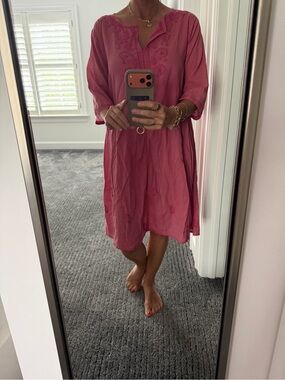 Roberta Roller Rabbit Pink Embroidered Top